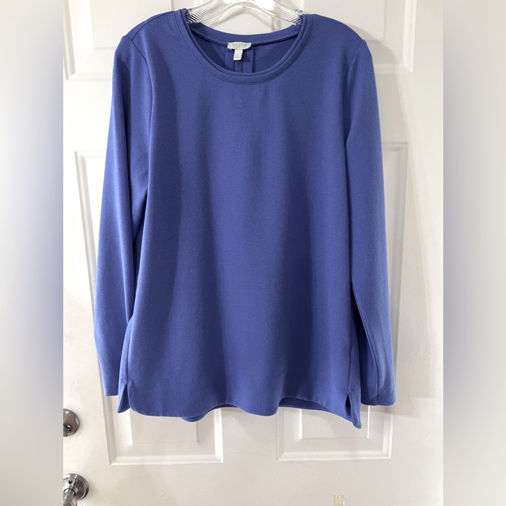 Talbots long sleeve crew neck top women’s size medium blue